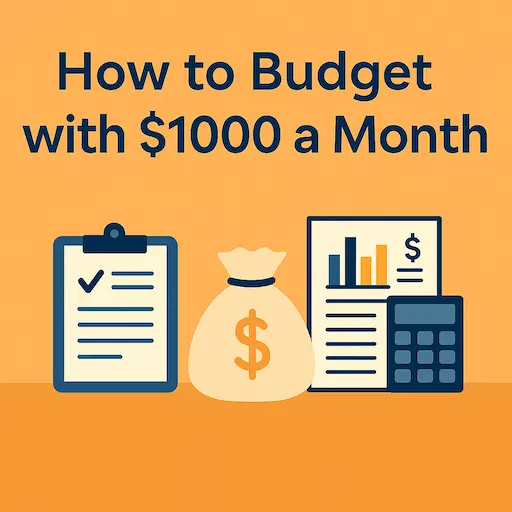 Monthly budget breakdown with $1000 income
